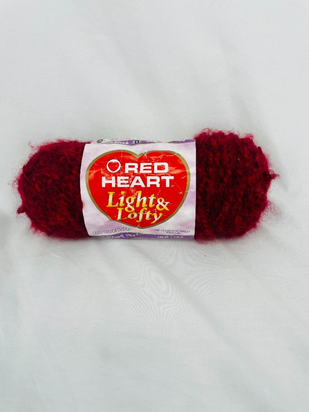 Red Heart Light & Lofty Yarn 9376 Wine 140yards No Dye Lot 6oz Made in USA
